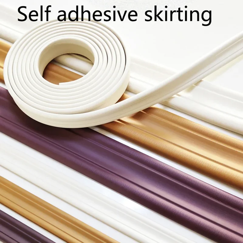 5 Meters Self-Adhesive Skirting Decor Line NBR Soft Material Wall Trim Lines 3D Wall Sticker Anticollision Molding Line