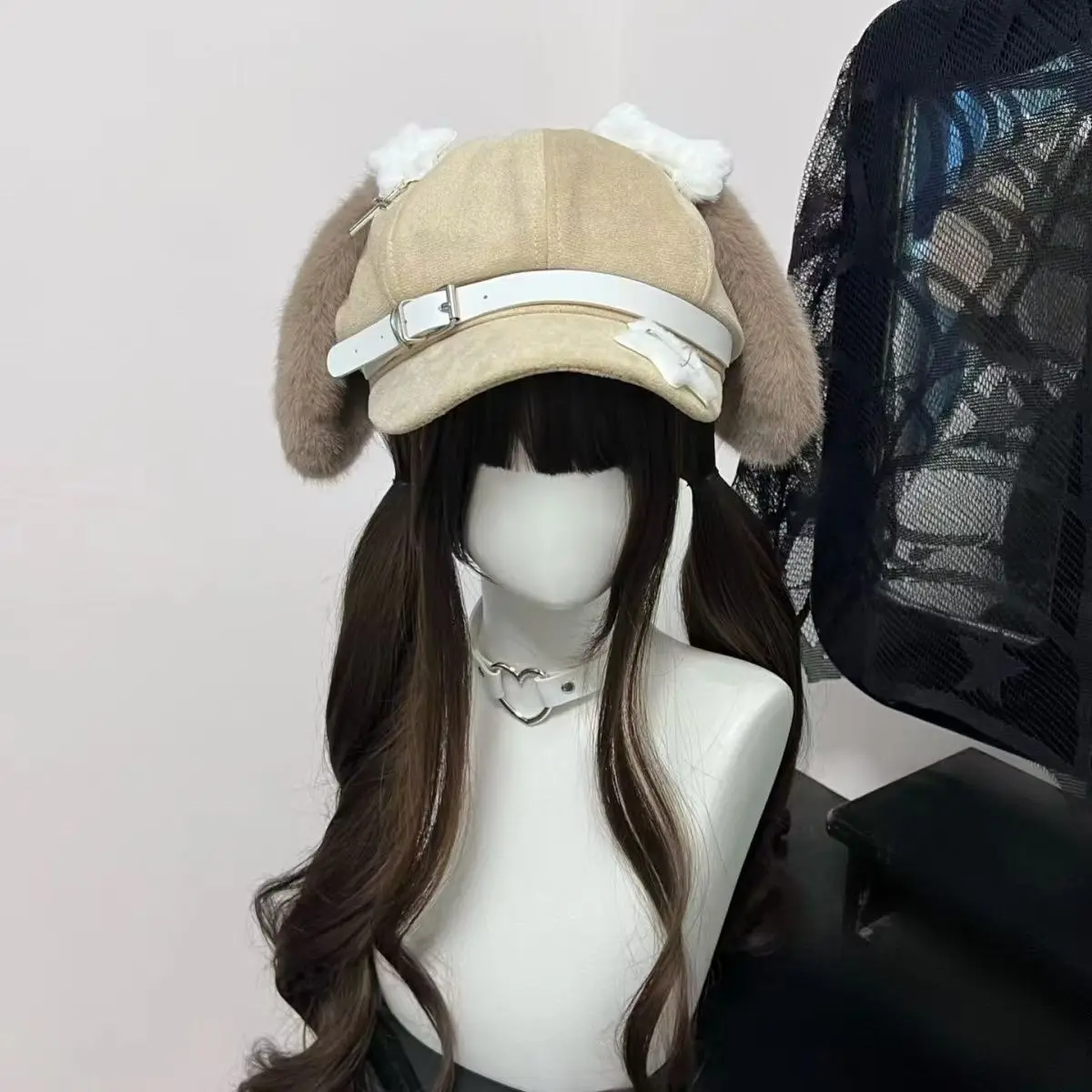 Chapeau Kawaii pour femmes, Style doux, nouvelle mode, casquette à oreilles de chien gris, béret de sous-culture, mignon, individualiste, emboduc, Culture Otaku - AliExpress