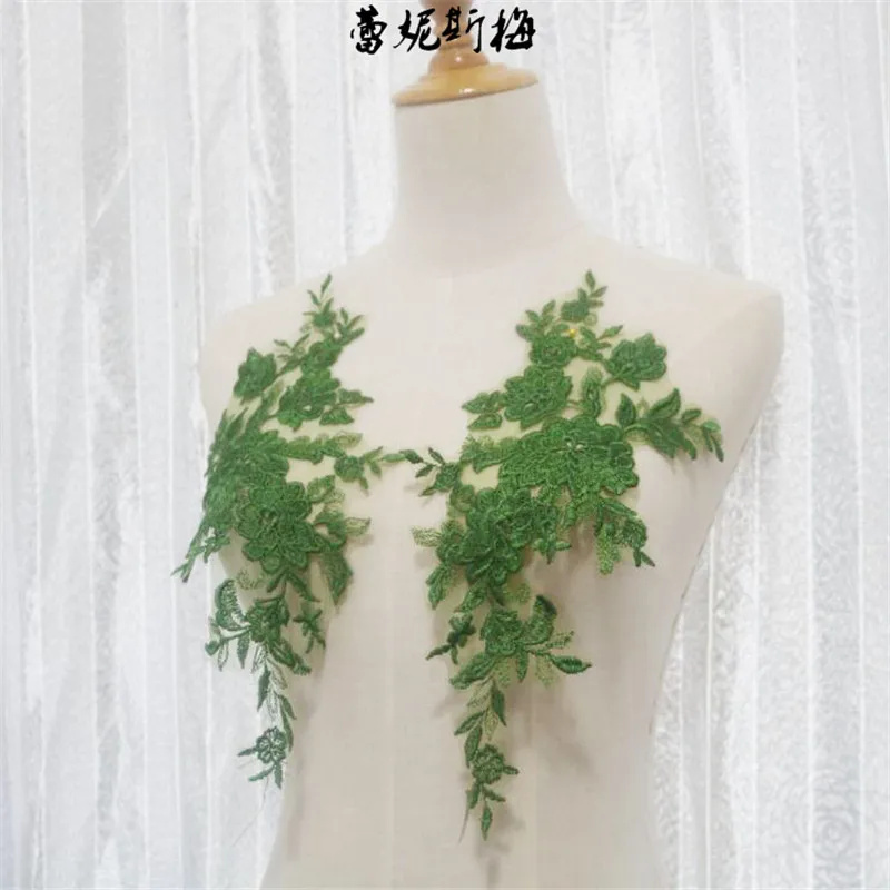 Elegant Floral Embroidery Lace Applique – 45 Colors Wedding Dress Trims