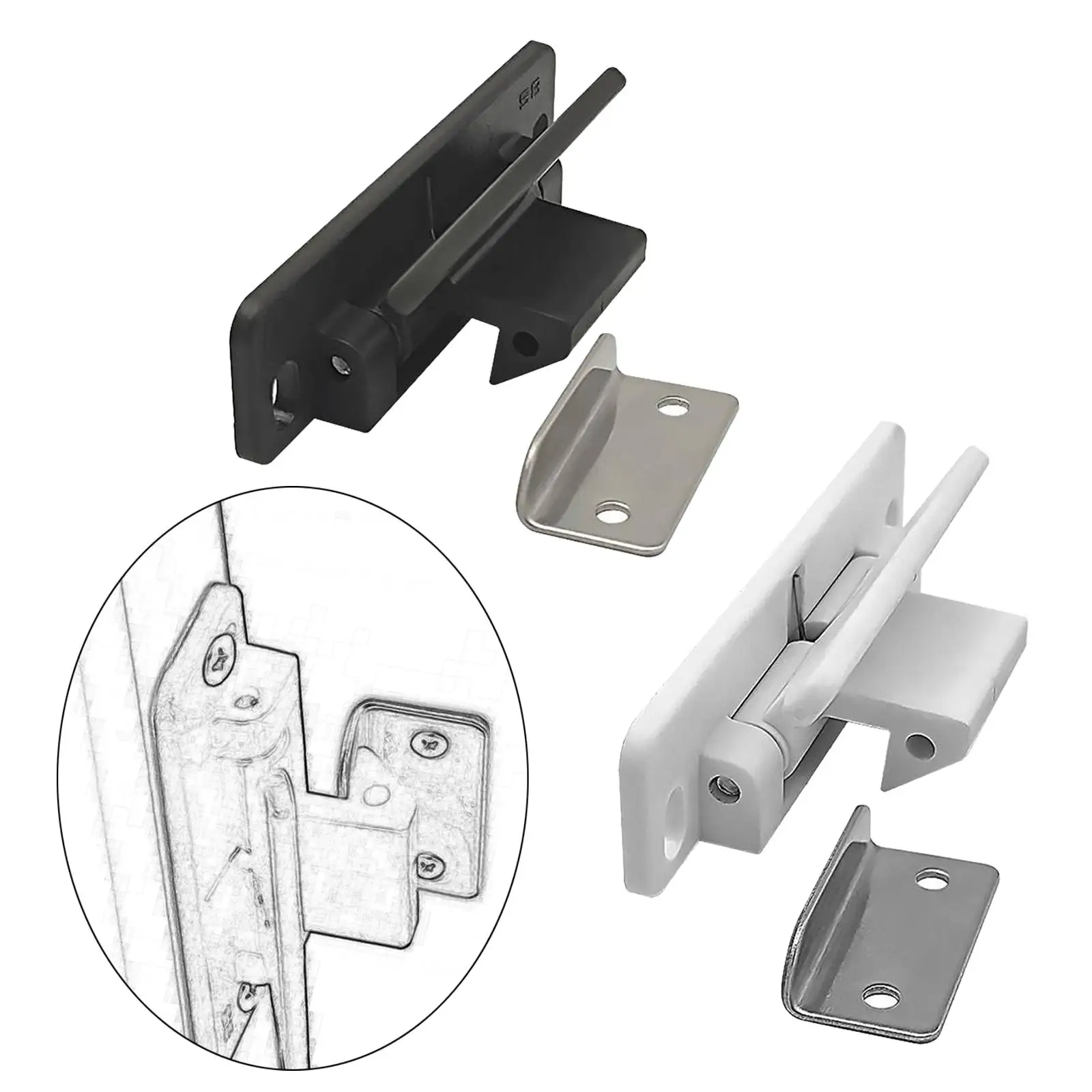 RV Cabinet Latches Hardware Modification Lock Furniture Drawer Retainer Catch for Home Camper Bathroom Kitchen Office