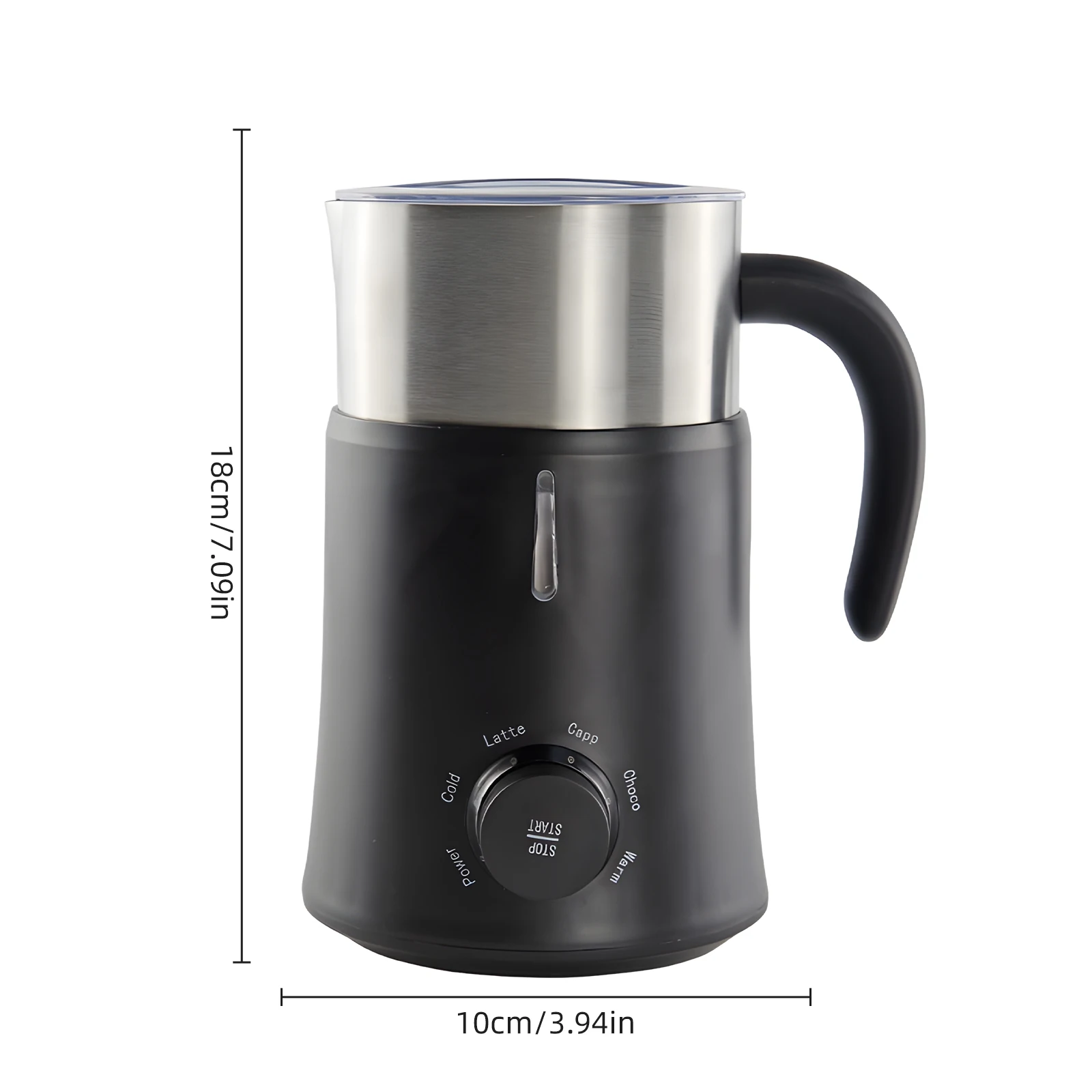 5in1 Electric Milk Frother Hot Cold Foam Maker Milk Warmer for Latte Cappuccinos Hot Chocolate 500W Non-Slip Coffee Frother 6
