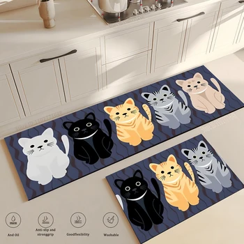 Cat Long Non-Slip Kitchen & Home Floor Rug 1