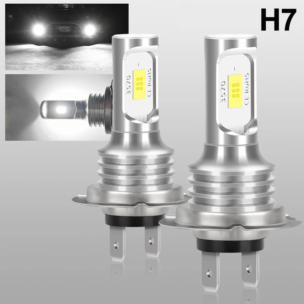 2PCS H7 H1 H8 H9 H11 9005 9006 LED 전구 HB3 HB4 CSP LED 초고휘도 헤드라이트 DRL 램프 6000K 화이트