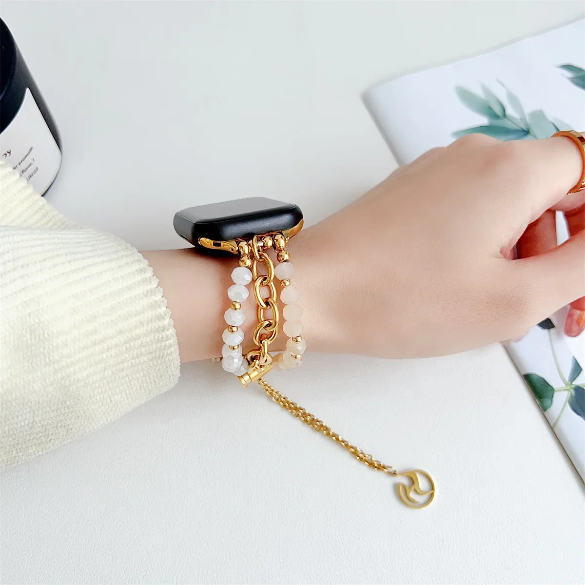 Bracelet de montre à bijoux pour iWatch Ultra 2 Series 10/9/8/7/6/5 Bracelet de montre tendance 42/44/45/46/49 mm 38/40/41 mm_voghion.com