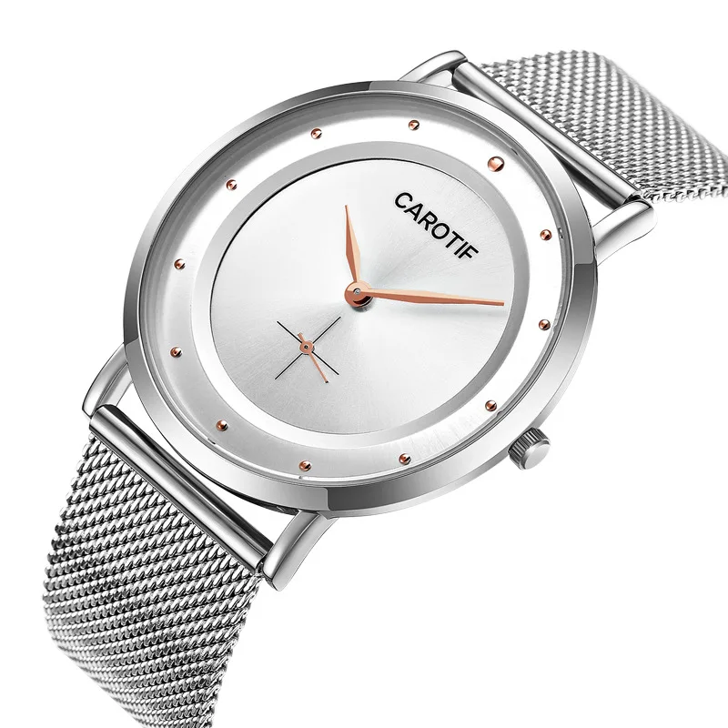 Ultra-Thin Watch Quartz Watch Casual Men's Fashion Business Student Watch Waterproof Mesh Strap Watch