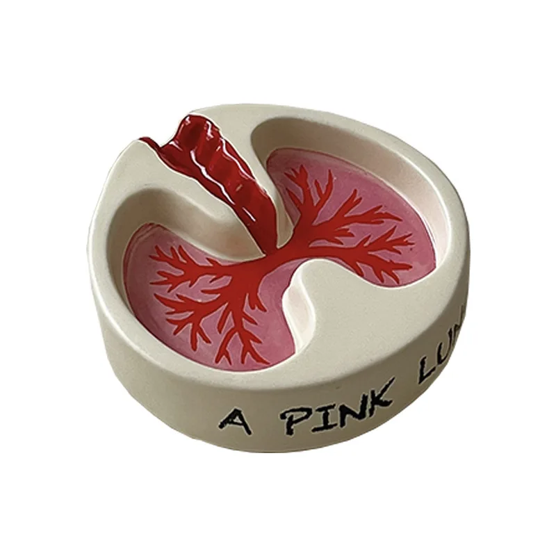 Pink Lung Ashtray Resin Funny Cool Desktop Cigarettes Smoking Cigar Ashtray Home Smokers Ash Tray Holder Creative Ashtrays Tray portable ashtray cigarettes ashtray silicone ashtray stainless steel ashtray metal ashtray ceramic ashtray