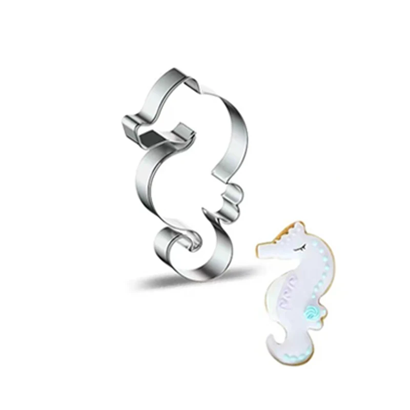 Cookie Cutter Baking Mold 3pcs Seahorse Starfish Seashells Mermaid Tail
