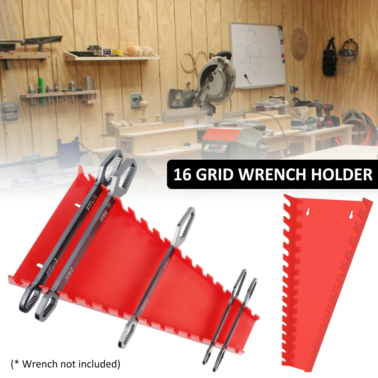 4-Pack Plastic Wrench Organizer Racks - Hold 5mm-27mm Metric/SAE Wrenches, With Magnets For Toolbox Or Wall