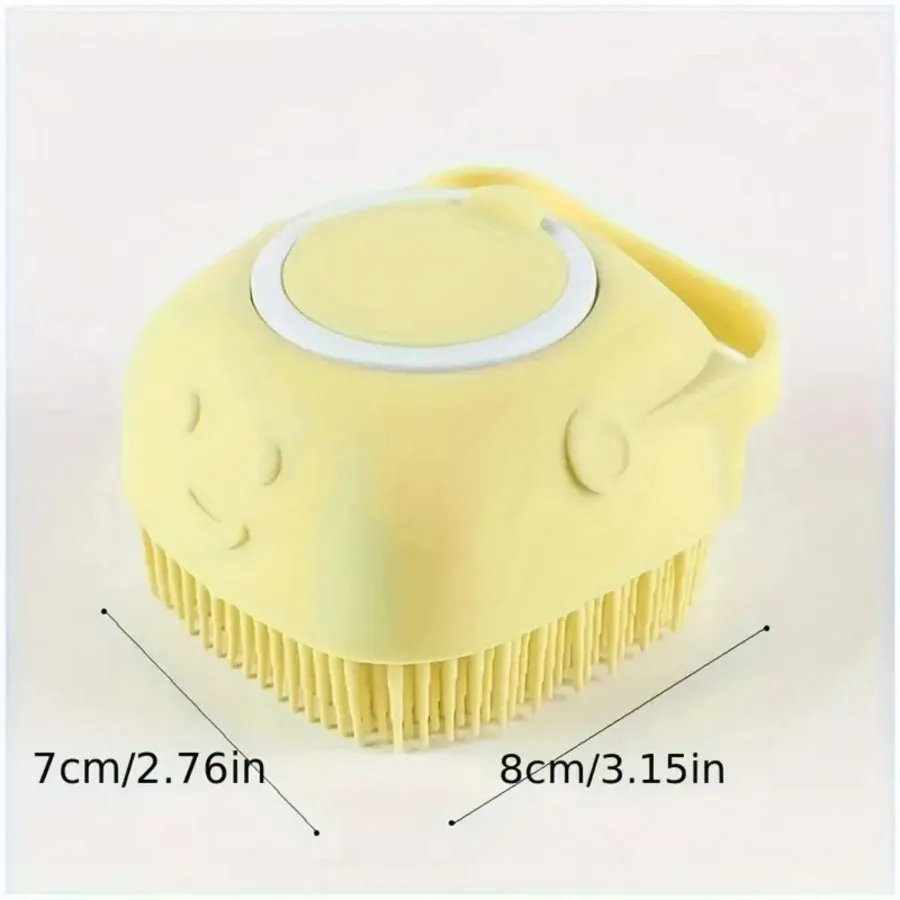Soft Dog Bath Brush with Shampoo Dispenser - Gentle Cat Grooming Tool