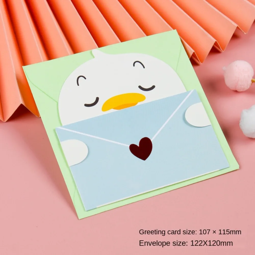 Bear Rabbit Blessing Thank Envelope Folded Ins Decoration Letter Paper Greeting Card 6PCS kraft paper envelopes mini envelopes