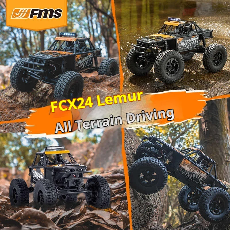 FMS 1:24 Lemur RC Remote Control Four-Wheel Drive Cross-Country Climbing Model FCX24 Two-Speed Variable Speed Desktop Model RTR 2