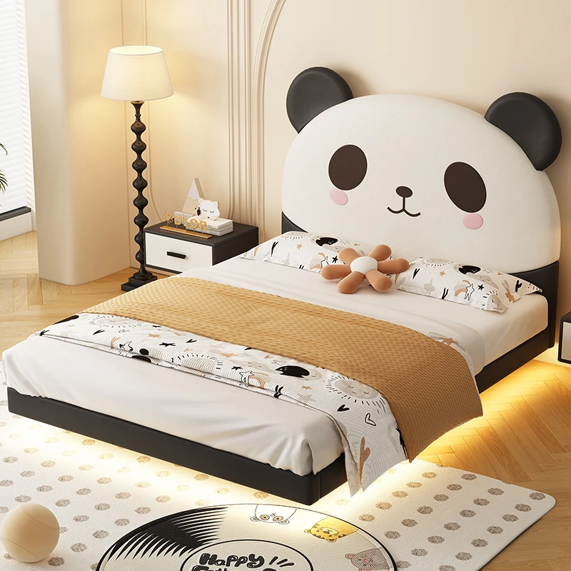 

Panda Children's bed Floating bed Girl Princess Bed Bedroom Small size 1.5m soft wrap bed Children's room bed Single bed