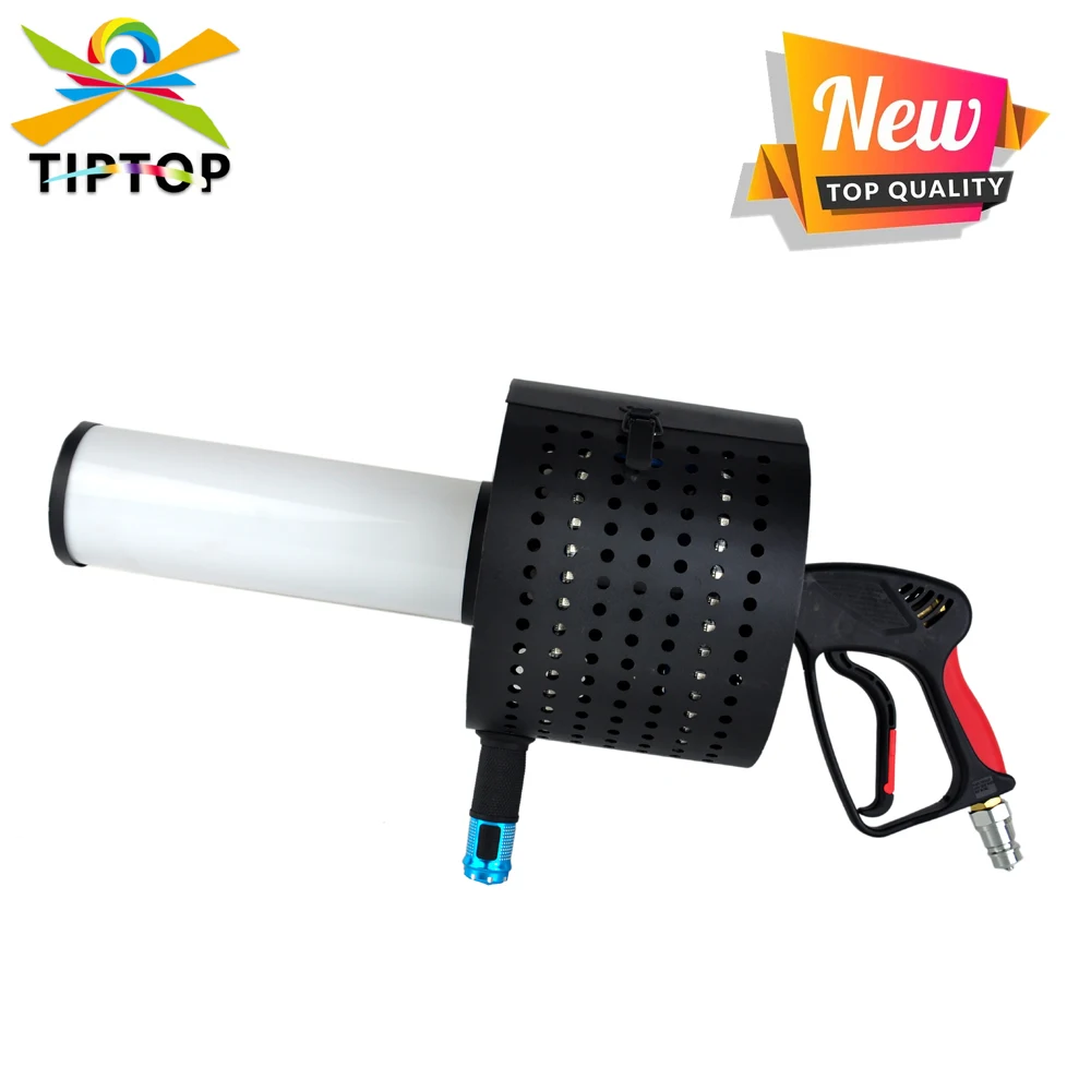 

TIPTIP Li Battery Power Supply Led CO2 Confetti DJ Gun Handheld Style Paper Bower Cannon 3m Gas Hose RGB Led Belt Effect Gun
