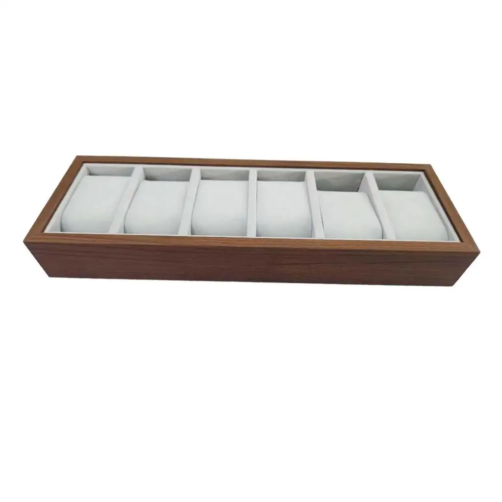 Watch Organizer Tray with Pillow 6 Slots Watch Jewelry Tray for Shop Display