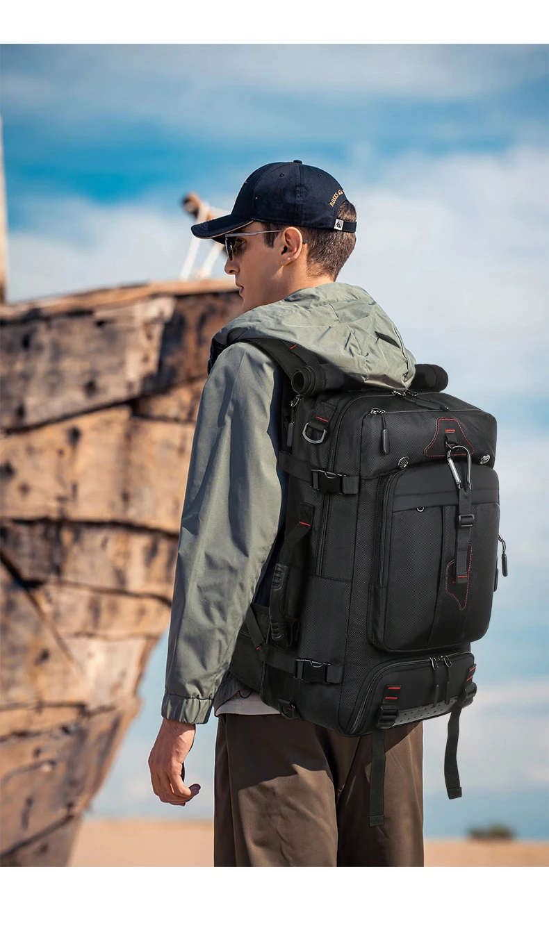 Herren-Rucksack für Reisen mit Großer Kapazität, Business-Reisetasche, Wasserdichter Outdoor-Wanderrucksack, Freizeitrucksack – Detail 35