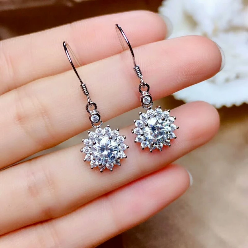 

Moissanite Luxurious Drop Earrings 925 Sterling Silver Fashion Fine Jewelry for Women Sales with Free Shipping Clearance Sale
