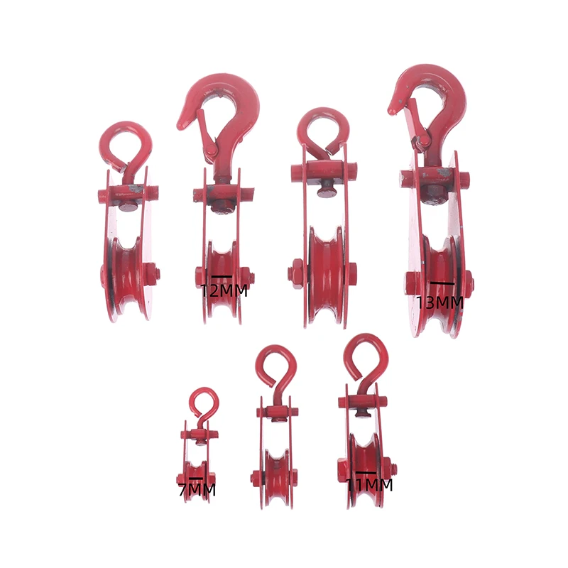 1PC Suspension Hook Suspension Ring Rolling Pulley 0.05T/0.1T/0.2T/0.3T/0.4T Fixed Pulley Wheel Round Ring Dynamic Pulley Set 5