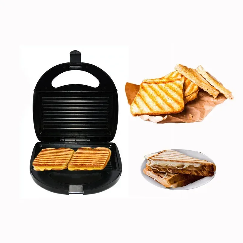 220V Sandwich machine home light food breakfast machine toast bread fried egg fried steak double-sided heating frying baking750W baking pan baking tray
