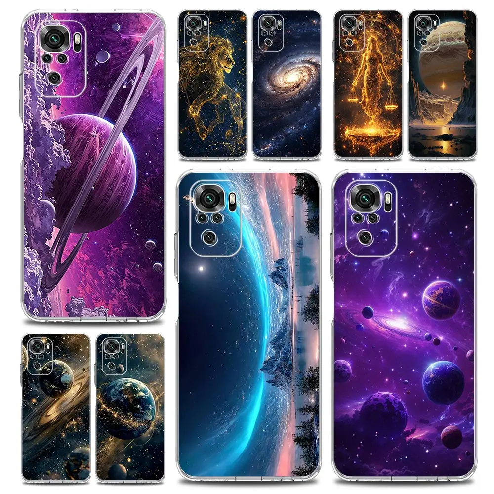 Clear Soft TPU Moon Galaxy Universe Phone Case