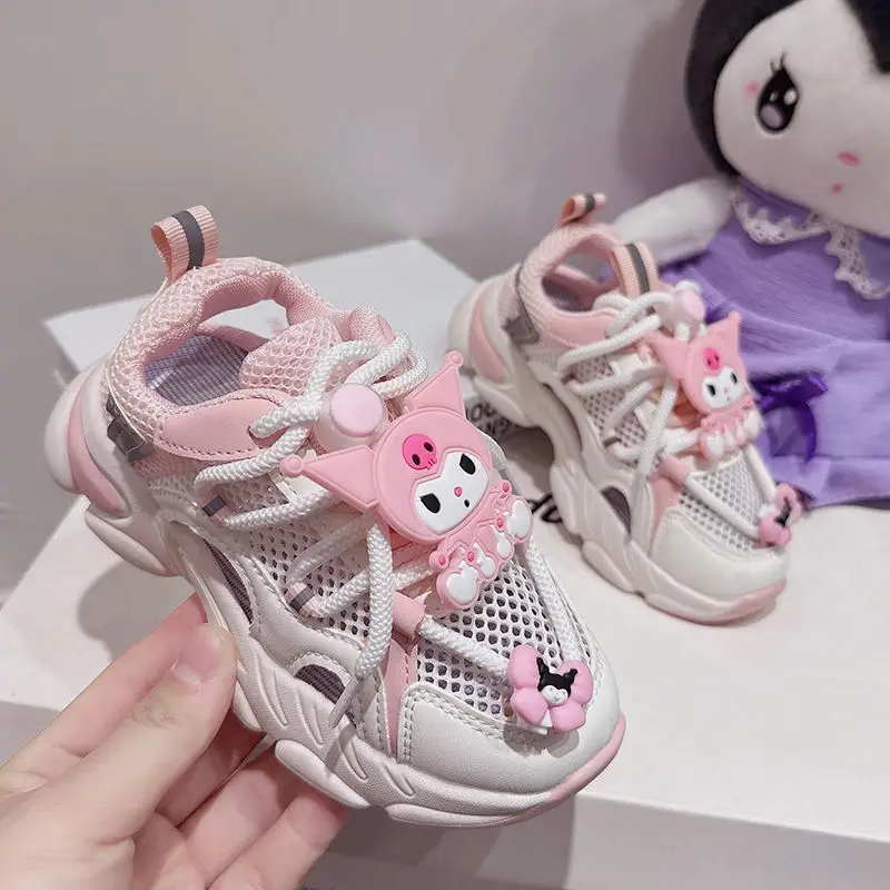 

Girly Heart Sandals Kawaii Kuromi Anime Sanrio Summer Children Sports Net Shoes Cute Breathable Sneakers Gifts for Kids