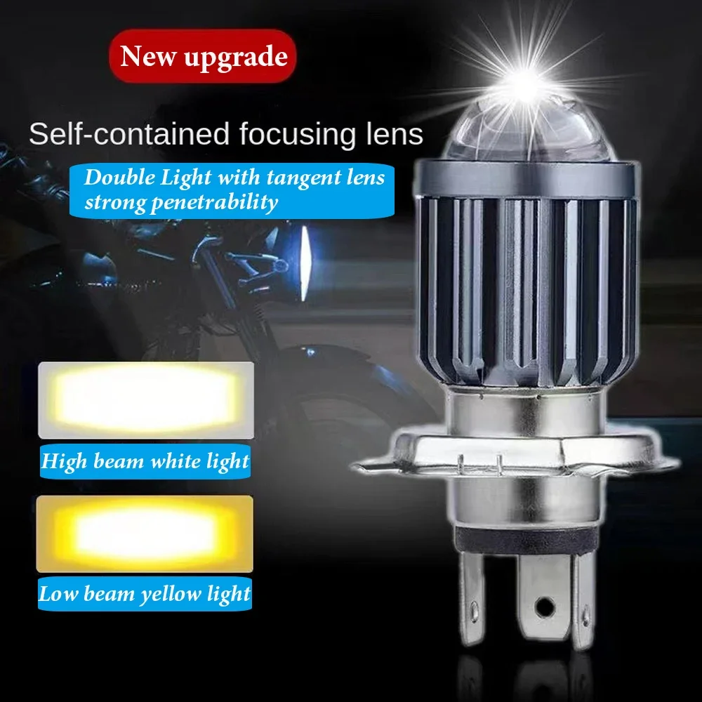

H4 LED Moto H6 BA20D LED Lamp Motorcycle Headlight Bulbs Lens White Yellow Accessories Fog Lights 12V 1PCS