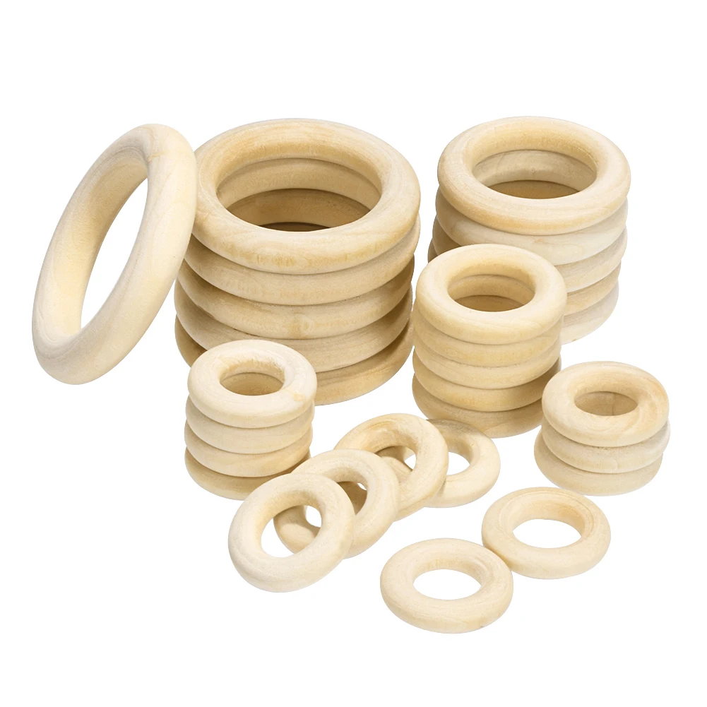 Unfinished Solid Wooden Rings 15-100MM Natural Wood Rings for Macrame DIY  Crafts Wood Hoops Ornaments Connectors Jewelry Making - AliExpress