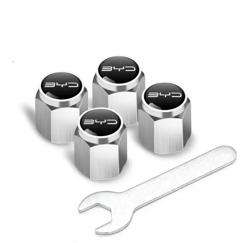 For BYD Atto 3 Yuan Plus Song Plus Tang Han TAN Seal Dolphin Etc. Car Wheel Tire Air Valve Caps Stem Cover with Logo Accessories