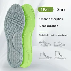 Breathable Summer Sports Deodorant Insoles - Sweat-Absorbing, Anti-Sweat Shoe Pads - EU 35-36 (Gray)