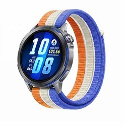 Sport Nylon Breathable Bracelet Strap - 20/22mm - 22mm watch strap (Blue star orange)