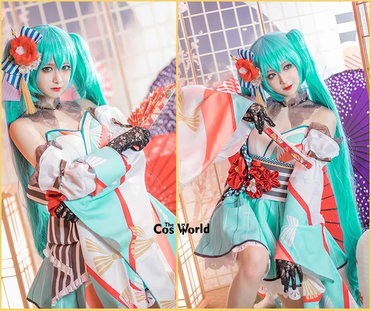 【匿名配送】39culture カイト party cosplay 8点セット 39Culture 2020 World Miku Kimono Dress Outfits Anime