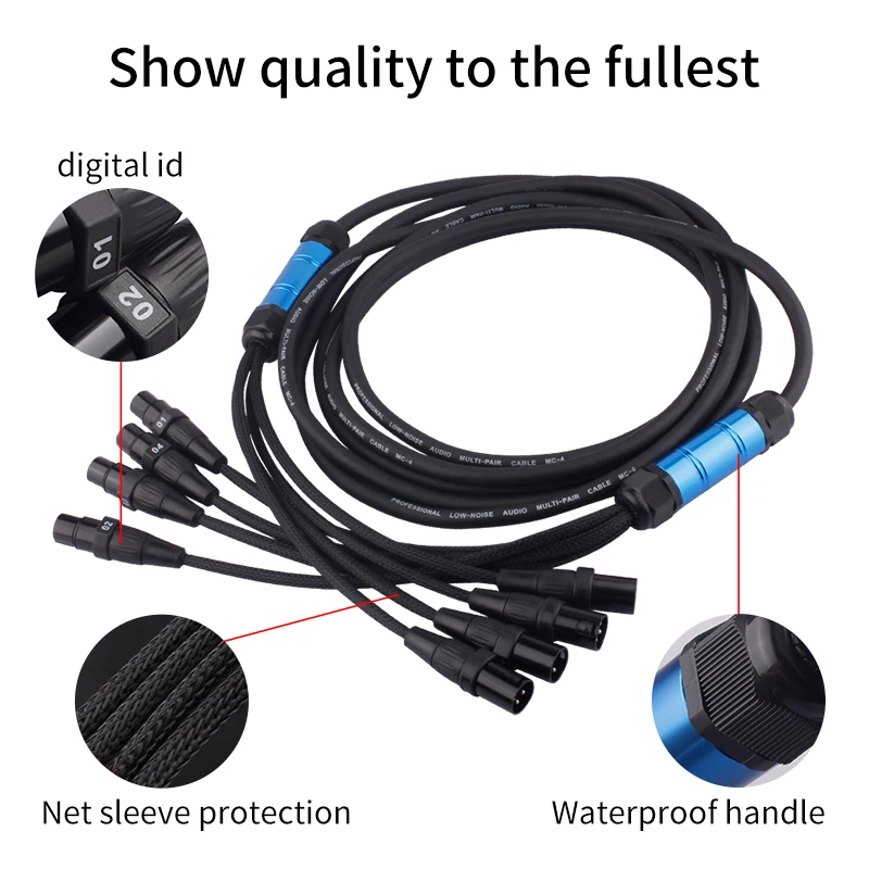 Фото Кабель XLR 2 4 6 8 12 Way 3 Pin XLR кабель штекер-гнездо сбалансированный мультимедийный Профессиональный удлинитель аудио сценический удлинитель №5