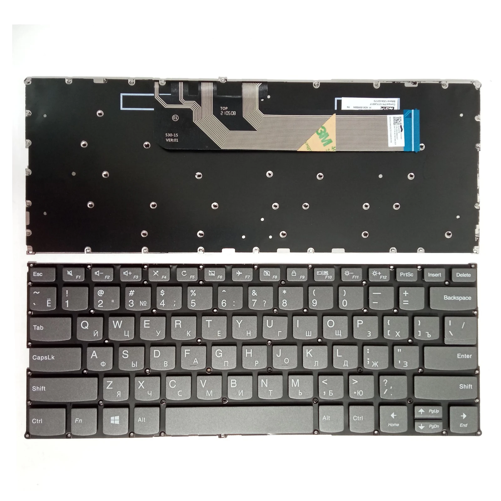 

New FOR Lenovo Yoga 530-14ARR Yoga 530-14IKB Laptop grey Keyboard RU NO Backlit