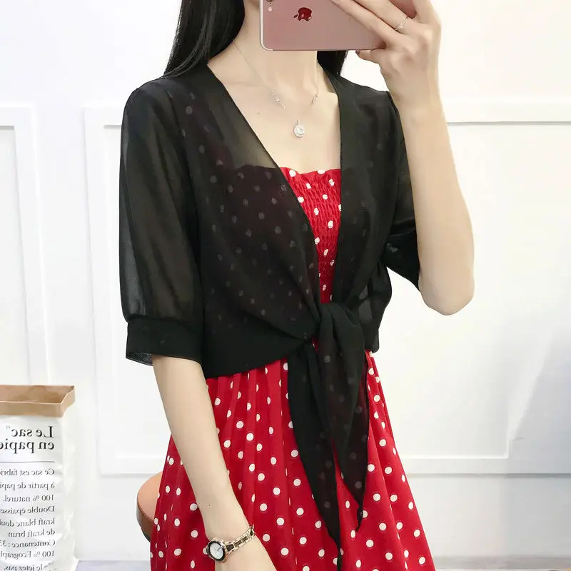 Lace Bolero Women Open Front Party Dress Cape Shrug Ladies Chiffon Cardigan Wedding Jacket Bridal Wraps Shawls Black Red White