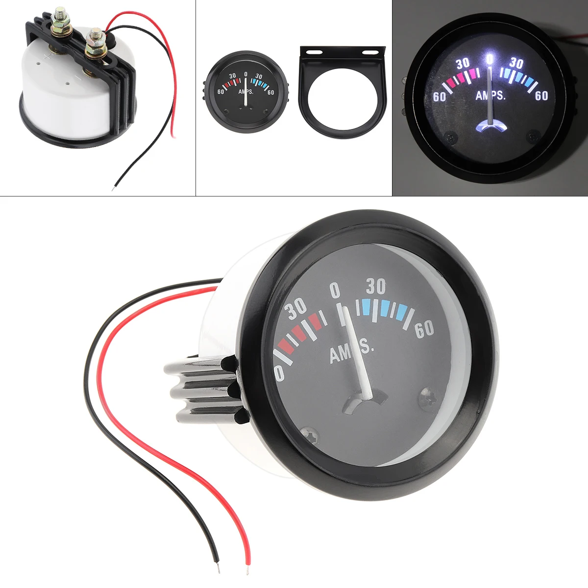 

Car Ammeter Voltmeter Universal 12V 60-0-60 AMP Ammeter Gauge Volt Meter 2" 52MM for Boat Truck ATV AMP Meter Measure for Cars
