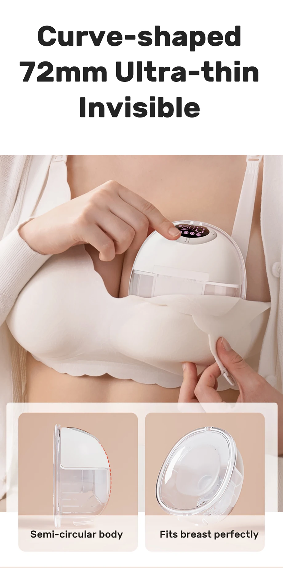 Sda81fefab1ca47a28228cc24e8567120R NCVI Wearable Breast Pump, Hands-Free Breast Pump with 4 Modes & 9 Levels, Portable Breast Pump, Low Noise & Discreet, 24mm