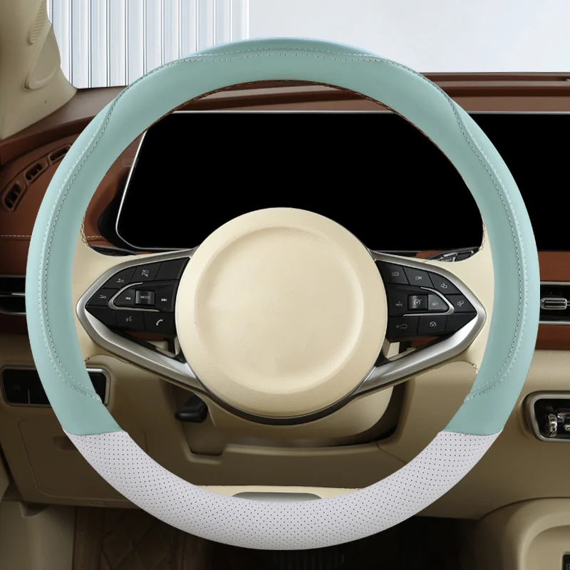 Nuovo coprivolante per auto, semplice coprimanubrio in pelle sottile per quattro stagioni, copertura protettiva antiscivolo, resistente all'usura e assorbente del sudore - Image 4