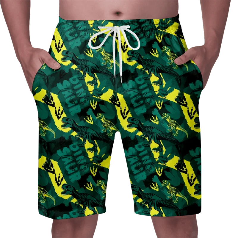 

Cartoon Dinosaur Pattern Beach Shorts For Men Boys Summer Cool Hawaiian 3D Print Animal Swim Trunks Quick Dry Surf Board Shorts