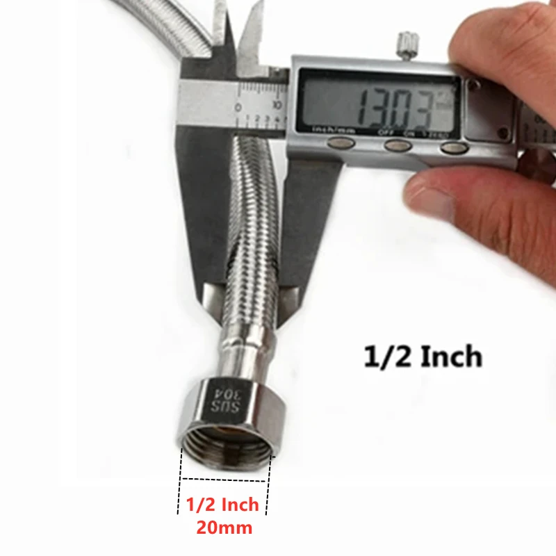 plumbing hose,water pipe,plumbing supply hose 1/2 Inch Hot and Cold Water Faucet Inlet Hose 304 Stainless Steel Faucet Braided Water Pipe Heater Metal Hose
