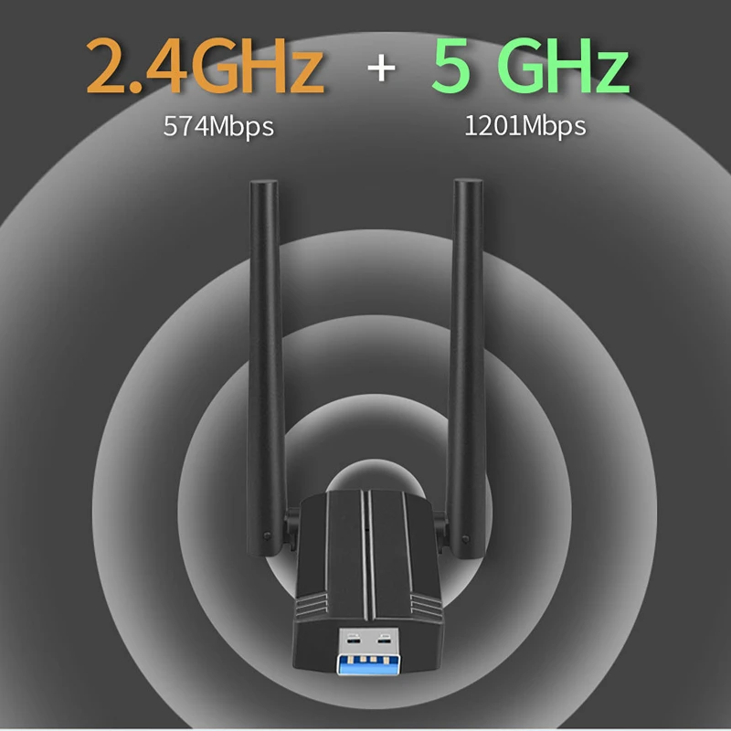 Wifi6 USB WiFi 동글 1800Mbps 어댑터 USB 3.0 Wifi 수신기 PC/노트북 용 듀얼 밴드 2.4G & 5G MU-MIMO Win10/11 용 무료 드라이버