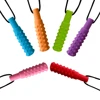 10pcs Baby Silicone Teether Kids Chew Necklace Sensory Chewy Pendant Oral Motor Toys Therapy Tools for Autism chidren's goods 5