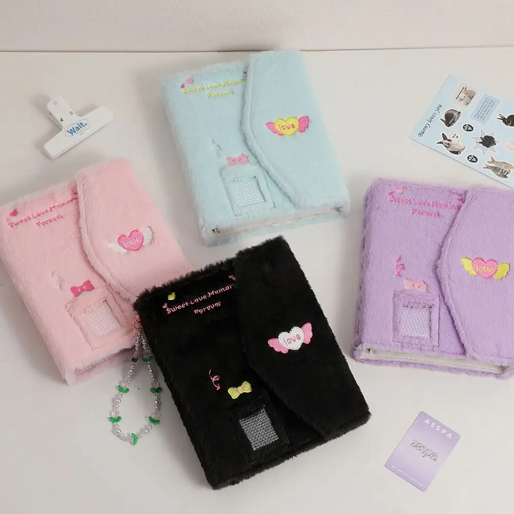 3 Inch Photo A5 Kpop Idol Photocard Binder Book Jacket Loose-leaf Photo Card Holder 6-hole Plush Collection Book
