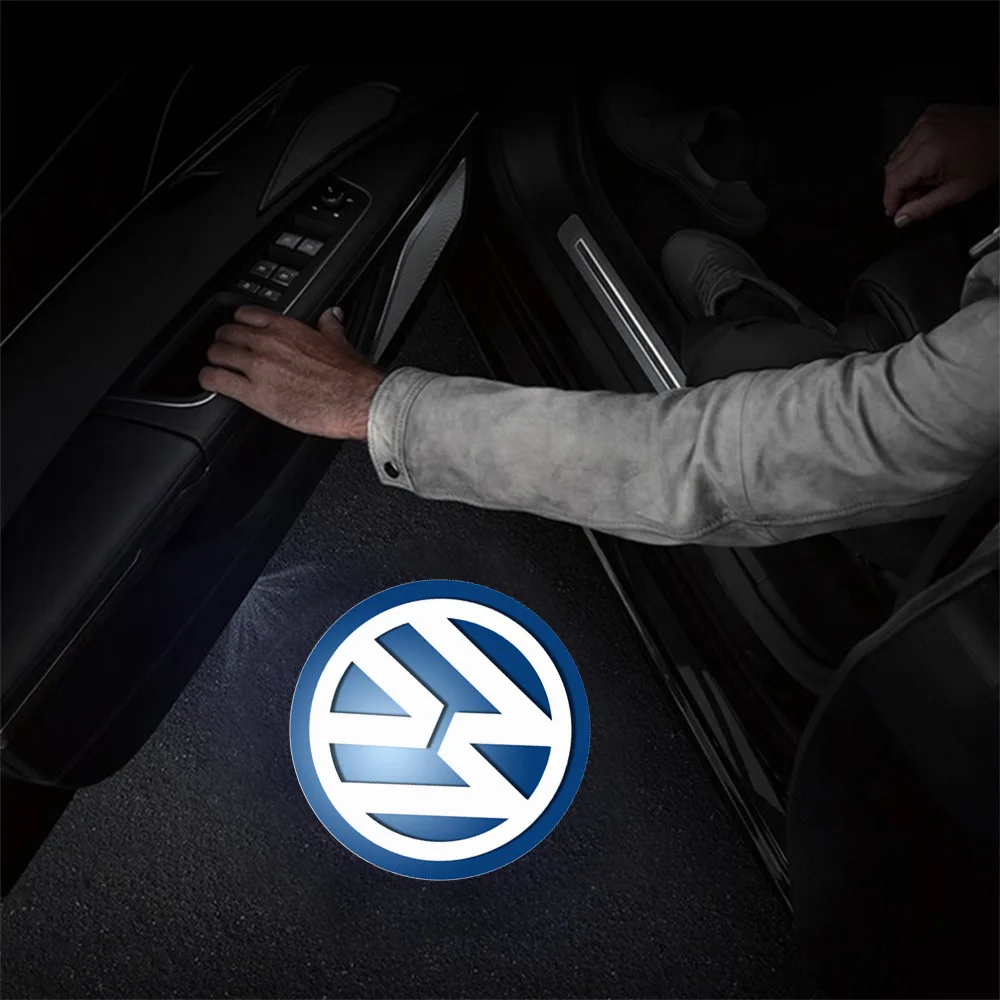 1/2개 자동차 도어 로고 프로젝터 웰컴 라이트 (폭스바겐 VW GTI R 골프 폴로 티구안 파사트 제타 보라 R라인용)