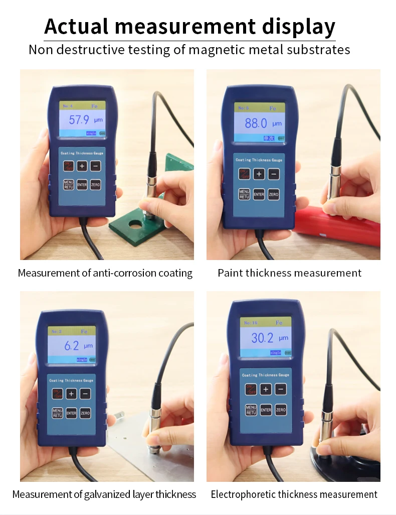 DONGRU 280 High Precision Magnetic Eddy Current Dual-purpose Coating Thickness Gauge For Paint Coatings