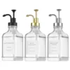 2pcs Soap Pump Dispenser Glass Bottle Bathroom Gel Liquid and Shampoo Dispenser Square Glass Bottles with Pumps Soap Container 1