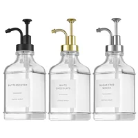 2pcs Soap Pump Dispenser Glass Bottle Bathroom Gel Liquid and Shampoo Dispenser Square Glass Bottles with Pumps Soap Container 1