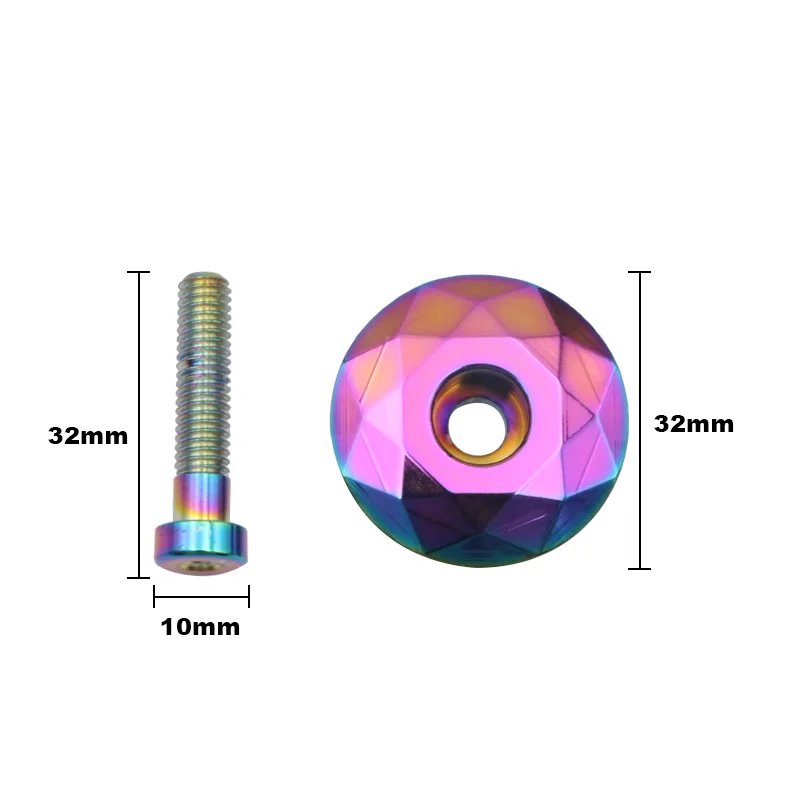 Description Picture 2 of itemBicycle Stem Top Cap Aluminum Alloy Rainbow Color MTB Bike Stem Headset Cover Cycling Accessories For 28.6mm Fork Head Tube