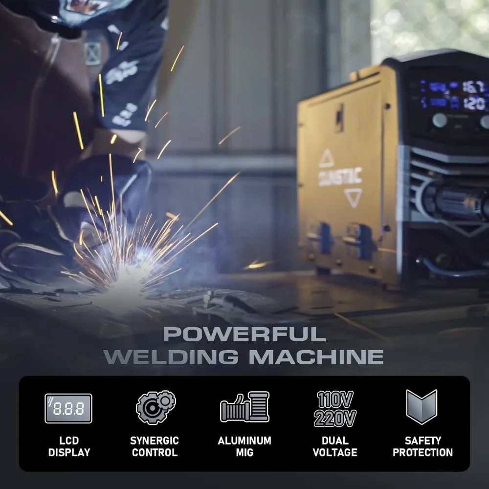 MIG Welder 5 in 1 200A 110V/220V Dual Voltage Multifunctional Aluminum Welding Machine 5