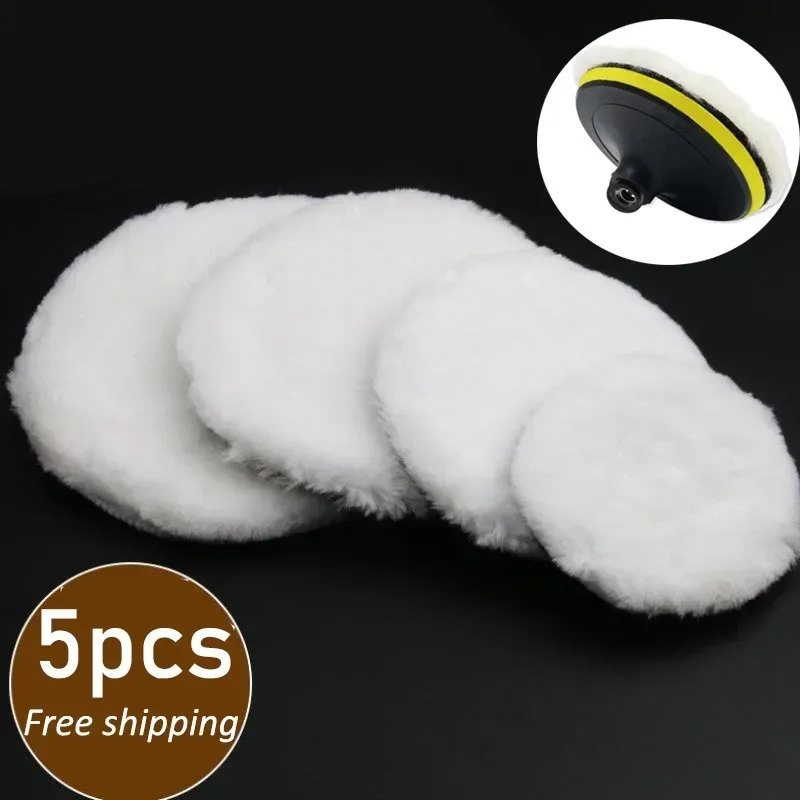 Car Polishing Pad Car Polish Pads 3/7inch Soft Wool Polishing Disc Tools for Machine Waxing Polisher Car Body Polishing Discs Cleaning Accessories