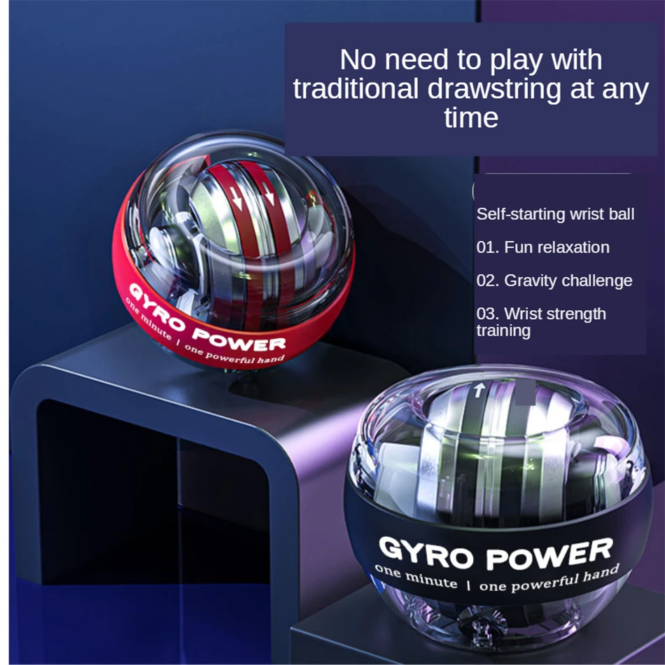 Description Picture 2 of itemNew LED Gyroscopic Power Trainer Ball Autostart Range Gyro Power Wrist Ball Arm Hand Muscle Force Trainer Fitness Equipment