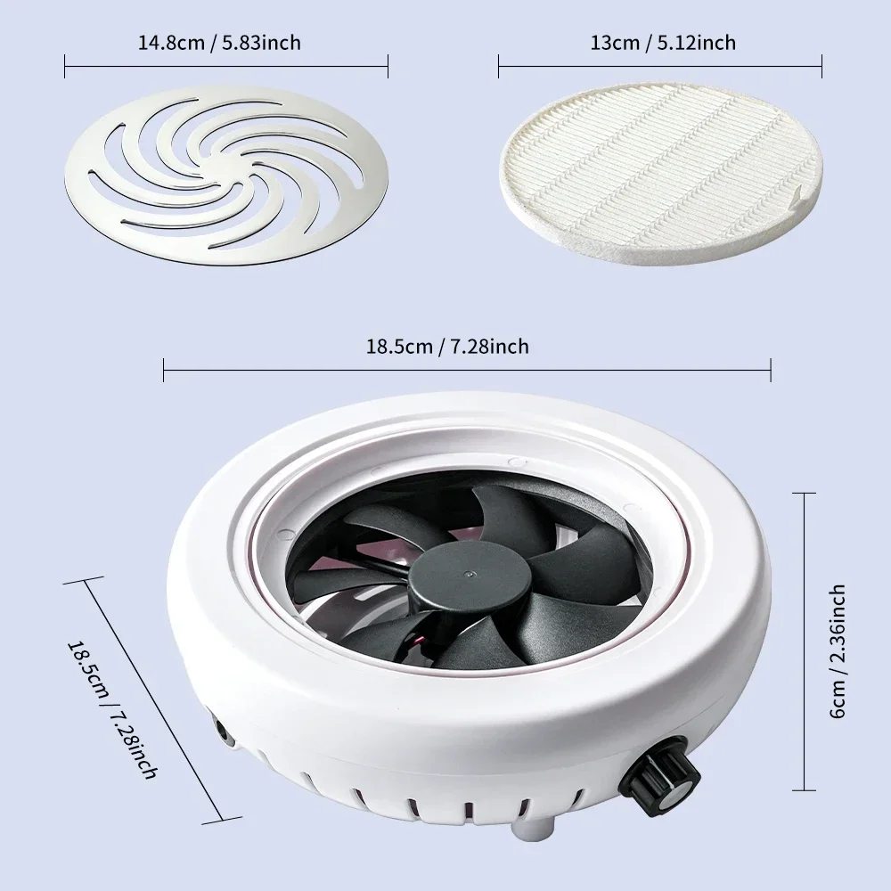 45000RPM 초강력 흡입 네일 먼지 수집기, 강력한 네일 먼지 제거기, 네일 아트 매니큐어 팬 진공 청소기 및 필터